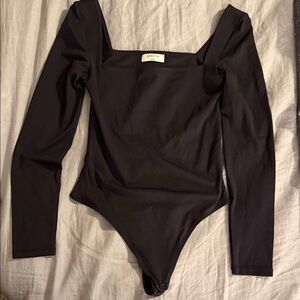 Babaton square neck Black Long Sleeve bodysuit